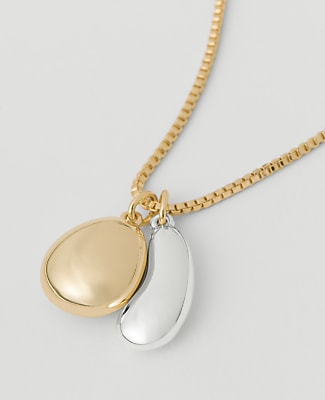 Mixed Metal Double Pendant Necklace