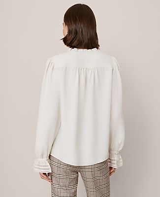 Petite Ruffle Neck Blouse