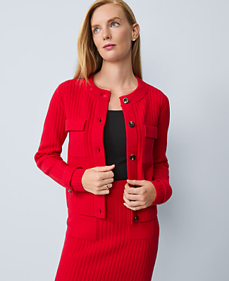 Petite Ribbed Sweater Jacket