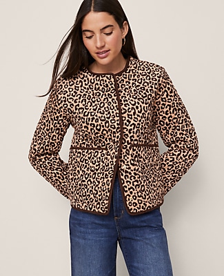 Petite Weekend Animal Print Quilted Jacket
