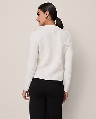 Petite Ribbed Pocket Sweater