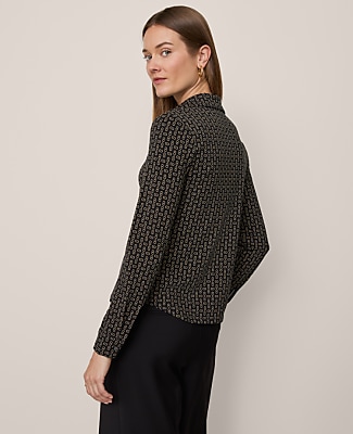 Petite Chain Link Button Down Shirt