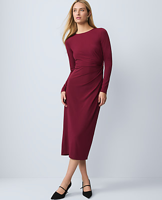 Crew Neck Twist Sheath Dress