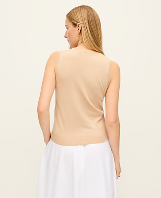 Pointelle Trim Sweater Shell