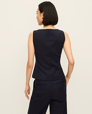 The Cutaway Square Neck Vest in Doubleweave