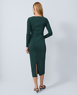 V-Neck Knit Sheath Dress