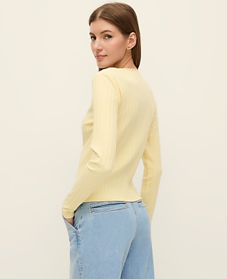 Weekend Lace Trim Pointelle Cardigan