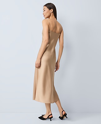 Satin Cowl Neck Slip Dress