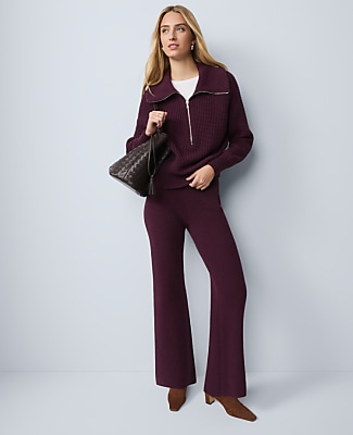 Ann Taylor Petite Weekend Collection Waffle Sweater Pant