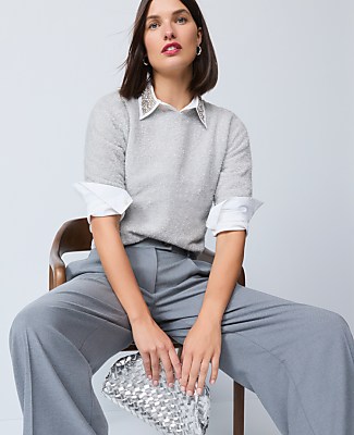 Petite Metallic Sweater Tee