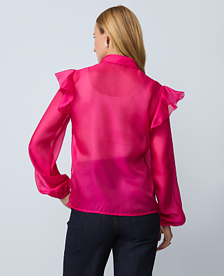 Petite Ruffle Trim Blouse