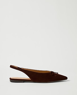 Weekend Suede Bow Slingback Flat