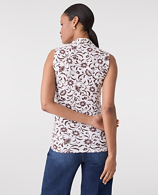 Floral Sleeveless V-Neck Top