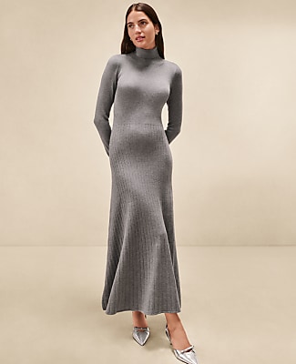 Petite Ribbed Turtleneck Sweater Dress