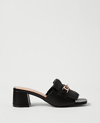 Leather Kiltie Block Heel Sandal