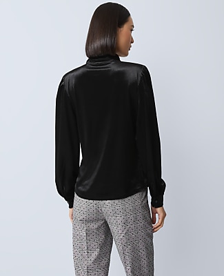 Petite Velvet Button Down Shirt