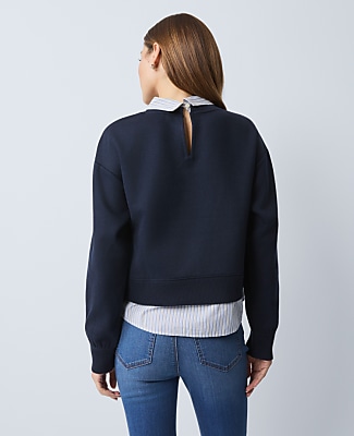 Weekend Collection Layered Mix Media Sweatshirt