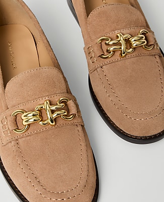 Hardware Embellished Suede Loafer