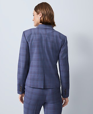 The Shorter One Button Blazer in Plaid