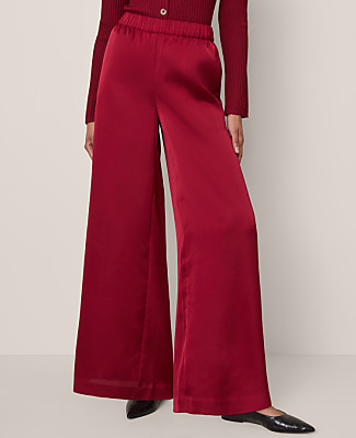 The Petite Easy Palazzo Pant in Satin