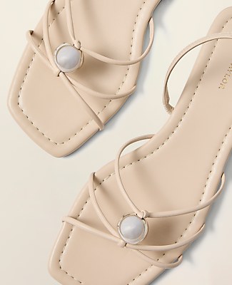 Leather Hardware Embellished Sandal