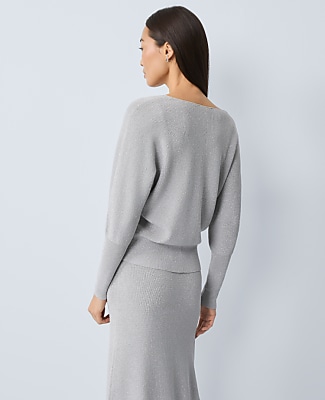 Petite Metallic Ribbed Sweater