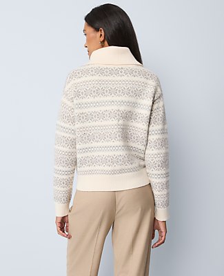 Petite Weekend Fair Isle Polo Sweater