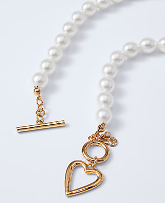 Pearl Heart Pendant Necklace - Ivory