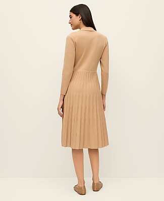 Petite Pleated Polo Midi Dress