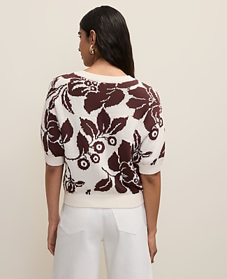 Floral Jacquard Sweater Tee