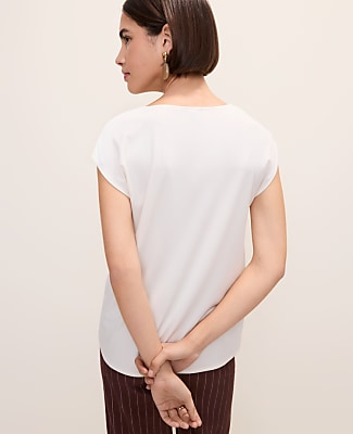 Mixed Media Cowl Neck Top