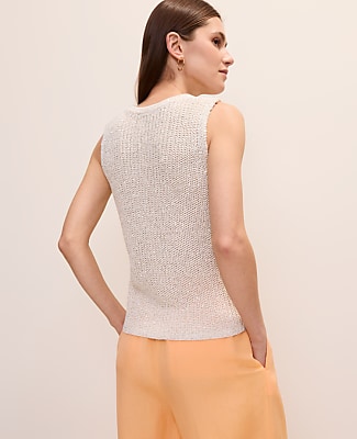 Sequin Metallic Sweater Shell