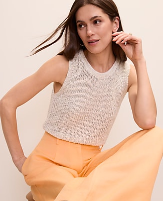 Sequin Metallic Sweater Shell