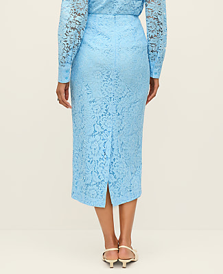 Lace Column Midi Skirt