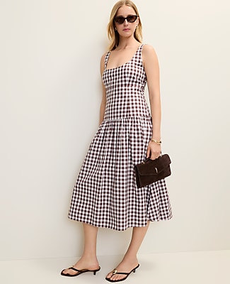 Flare Midi Dress in Gingham