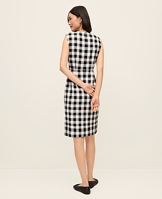 Petite Gingham Column Midi Dress