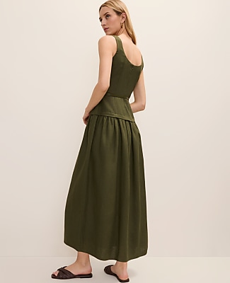 Belted Flare Midi Dress