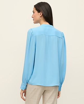 Petite Lace Trim Blouse