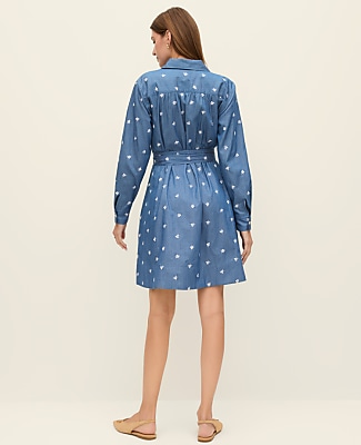 Petite Weekend Embroidered Belted Dress