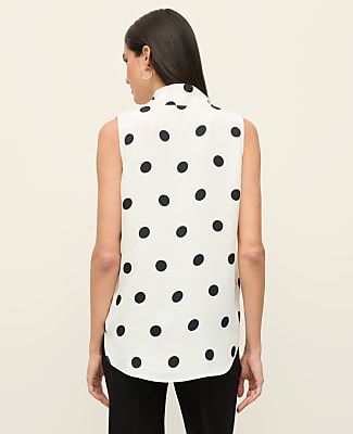 Petite Dotted Bow Neck Shell