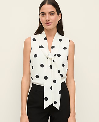 Petite Dotted Bow Neck Shell