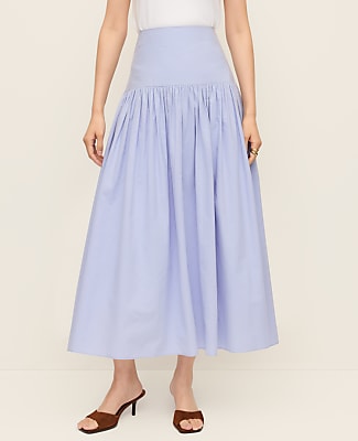 Petite Gathered Maxi Skirt