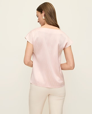 Petite Geo Satin Cowl Neck Top