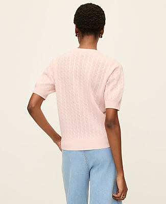 Cashmere Cable Stitch Wedge Tee