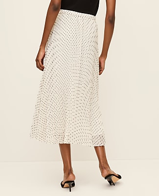 Petite Polka Dot Chiffon Midi Skirt