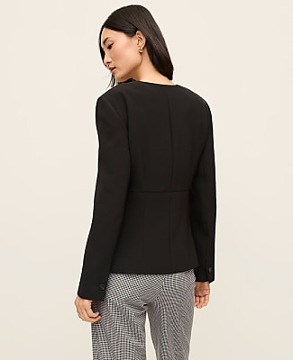 The Peplum Jacket in Fluid Crepe