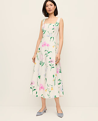 Petite Floral Flare Midi Dress