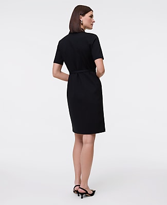 Ponte Belted Flare Dress