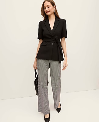 The Petite Fitted Belted Blazer in Crepe