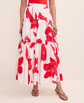 Floral Tiered Full Skirt